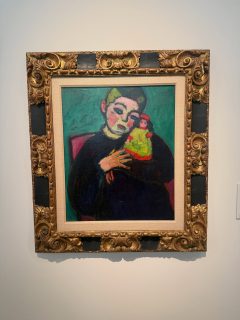 Monday was a blur of art: first at the Thyssen, then El Prado.

At the Thyssen, what spoke to me were works from Caravaggio, Van Gogh, Jawlensky, Kandinsky, Kupka, Gorky, and a 1966 piece from Frank Stella that put a twist on a geometric form I have often used. 

At El Prado… it was too much. I spent a lot of time studying Las Meninas, of course… but what I really enjoyed from Velázquez were his buffoons, court entertainers. 

I would prefer to never again see a Rubens, but that’s me. 

But what haunted me Monday night? The faces from Goya’s murals, painted on the walls of his home. #elprado #thyssen #madrid #art