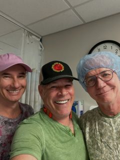 It helps to have good friends keeping me laughing before another little surgery.