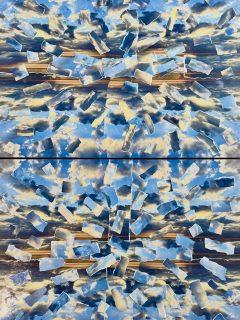 Inversions 1 & 2 got a new home yesterday. They went to a nearby condo overlooking Tampa Bay, facing the sunrise view I photographed to make the pieces last year. Thanks to Scott E for the purchase. #collage #stpeteartist #contemporaryart #designer #artgallery