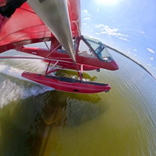 A week or so back I was flying the AirCam from the back seat when Chris’s GoPro caught me touching down on Lake Tarpon. Seaplanes are fun. #seaplane #aircam #avgeek #pilot #aviation