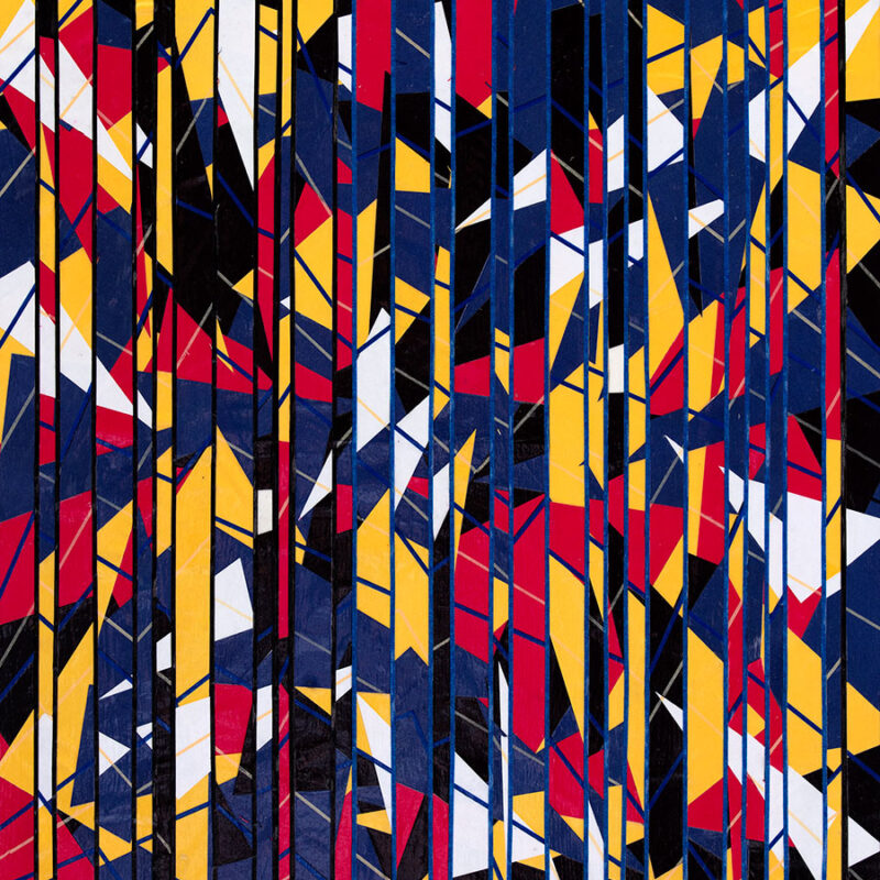 Shattered Love… Still Beautiful, 24 in x 24 in acrylic and collage on wood panel, 2025