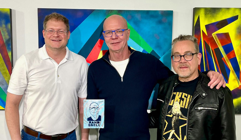 Travis Knous, Rand Snell, Paul (Lucky Leroy) Gheres in Rand’s studio