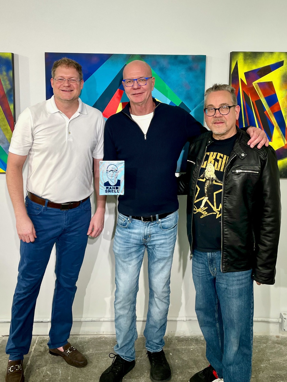 Travis Knous, Rand Snell, Paul (Lucky Leroy) Gheres in Rand’s studio