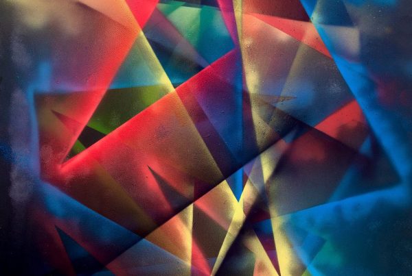 Sometimes Magic, 32”x 40” acrylic and collage on wood panel, 2026